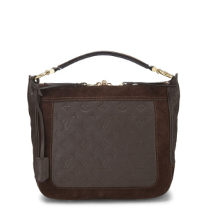 Brown handbag with suede trim